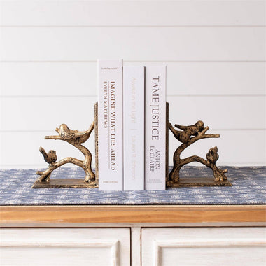 Gold Birds on Branch Bookend