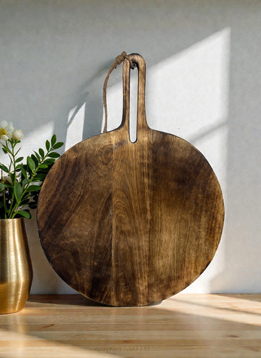 Large Round Board with Cut Out Handle