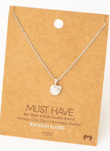 Dainty Coin Heart Pendant Necklace - Silver