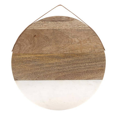 Round Wood + Marble Board