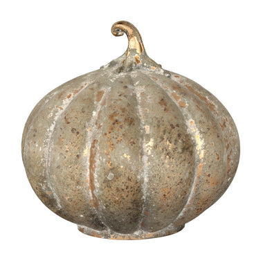 8.75" Dusty Finish Large Glass Pumpkin