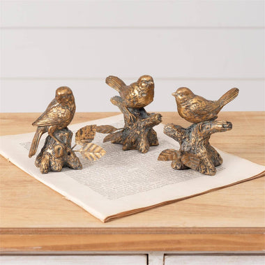 Antiqued Golden Bird Figurine
