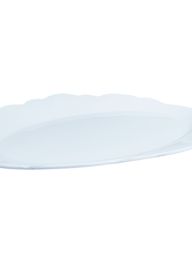 Scalloped Oval Platter - White