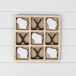 Wisconsin Tic Tac Toe Board: Wisconsin with Hockey Sticks