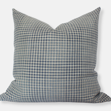 18x18 Blue Gingham Pillow Cover