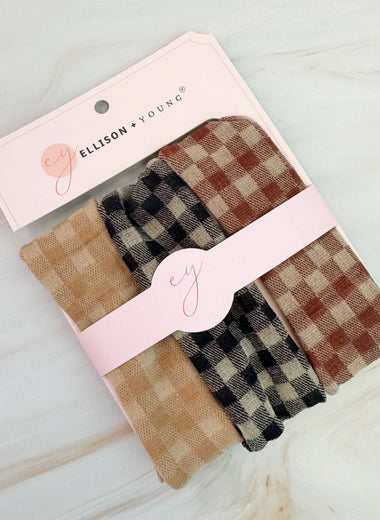 Gingham Hair Ties S/3