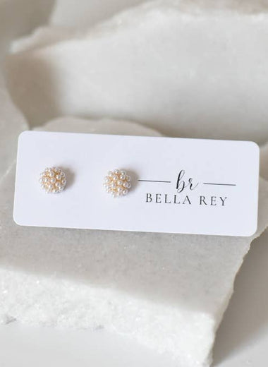 Lettie Pearl Cluster Stud Earrings