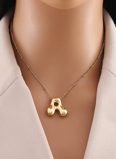 Bubble Balloon Initial Necklace - Gold