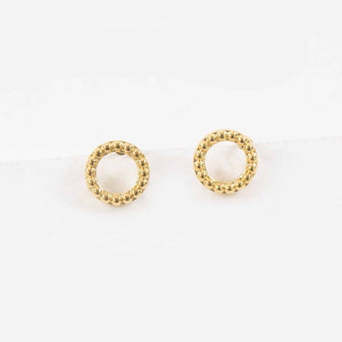 Embossed Circle Stud Earrings
