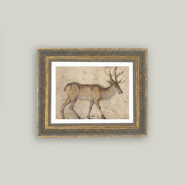 8x10 Vintage Reindeer Framed Art