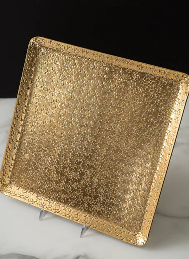 Gold Hammered Square Tray