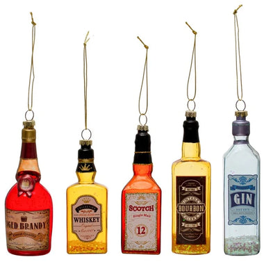 Glass Liquor Bottle Ornament- 5 Styles