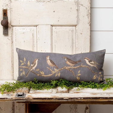 12x24 Birds On Branches Lumbar Pillow