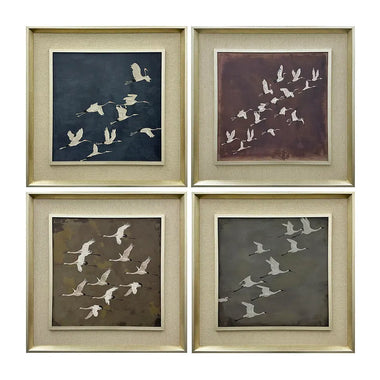 28x28 Flocking Feathers Art I - Midnight Blue