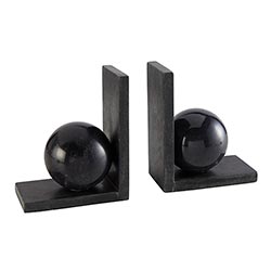 Black Marble Bookends S/2