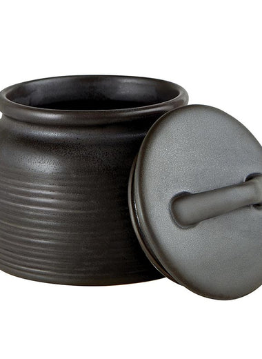 Black Stoneware Canister