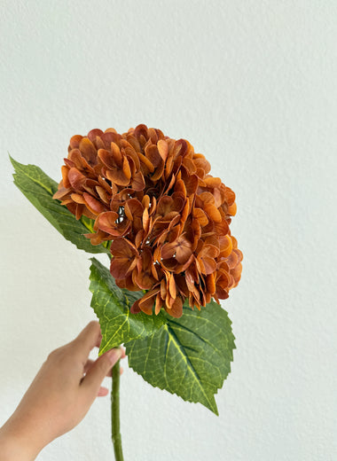12" Burnt Orange Real Touch Hydrangea