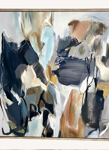 40x40 Neutral Abstract Framed Art
