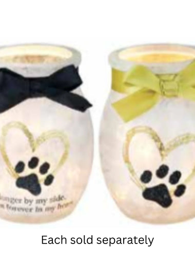 In My Heart Paw Print LED Jar