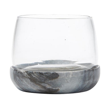 Small Gray Marble and Glass Bowl