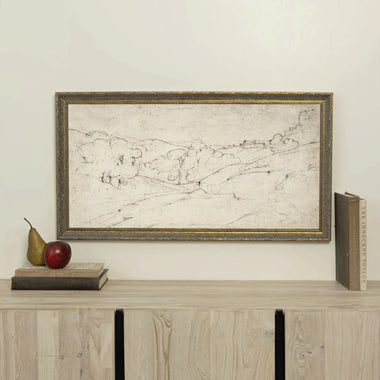 30x16 Rolling Hills Sketch in Frame