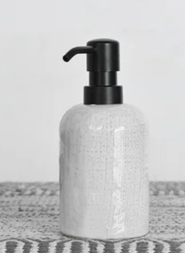 White Textured Soap Pump