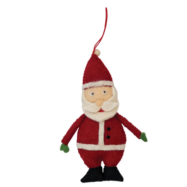 Handmade Wool Felt Santa Ornament