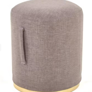 Small Brass & Upholstery Pouf