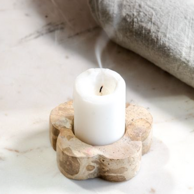Marble Flower Tealight Holder