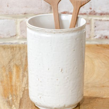 White Ceramic Utensil Holder