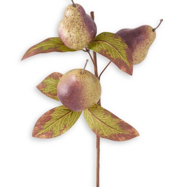 13" Burgundy & Green Pear Pick