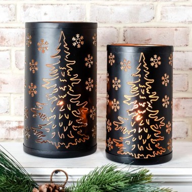 Black Tree & Snowflake Lantern