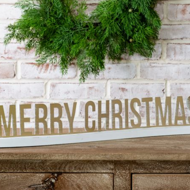 Gold Merry Christmas Shelf Sitter