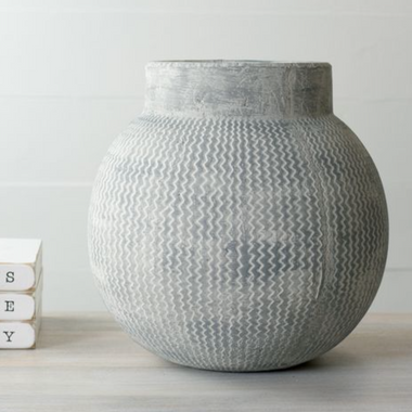 9.5" Round Gray Pot