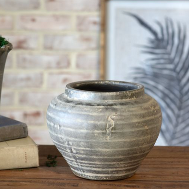 9.25" Antique Charcoal Vase