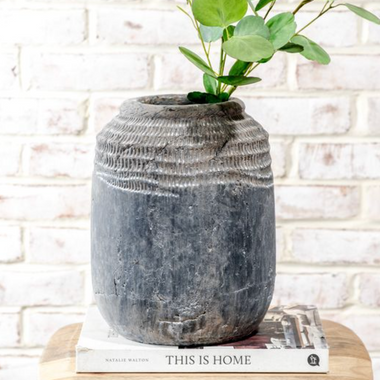 10.65" Black Antiqued Vase