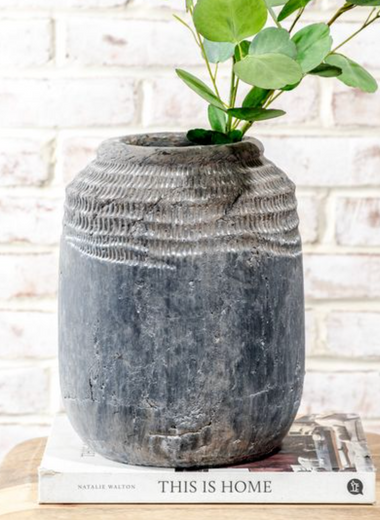 10.65" Black Antiqued Vase