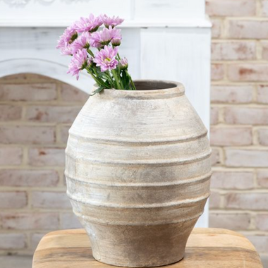12" Antique Taupe Artisan Vase