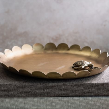 Scalloped Brass Tray