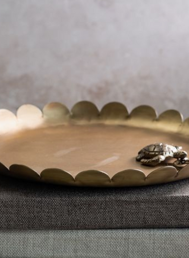 Scalloped Brass Tray
