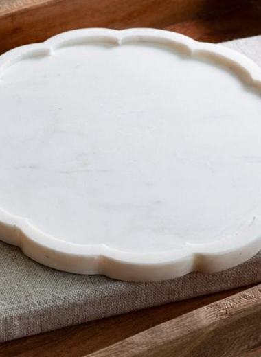 Scalloped Marble Tray