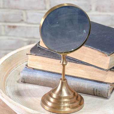 Brass Standing Magnifying Glass