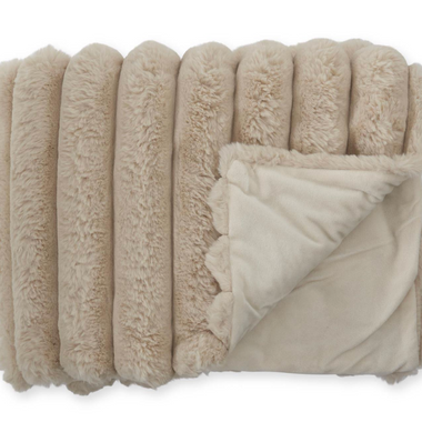 Tan Vegan Fur Throw Blanket