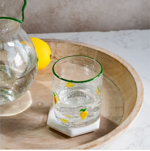 Lemon Print Bubble Glass - 4"