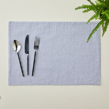 Navy Seersucker Placemat