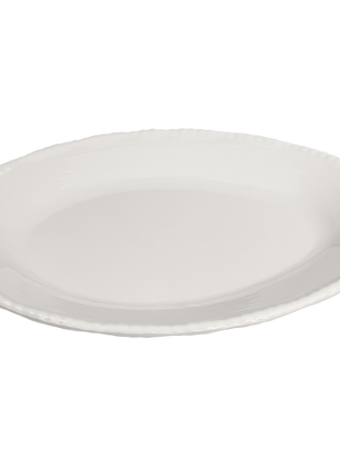Beaded Oval Platter - White