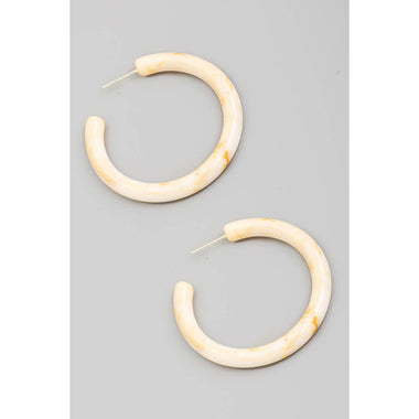 Ivory Acetate Tube Hoop Earrings