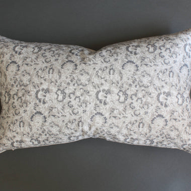 14x24 Greige Floral Designer Lumbar Cover