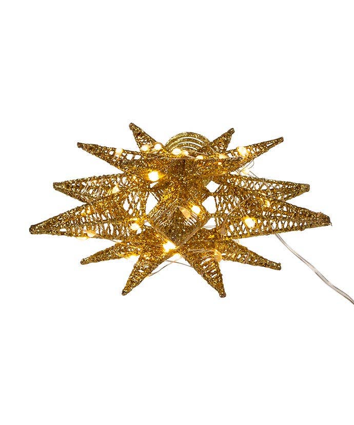 11" Prelit LED Gold Starburst Tree Topper