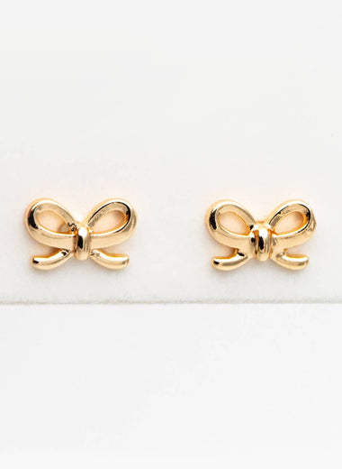 Emma Gold Bow Earrings
